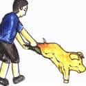 捉猪仔 catch piglets
