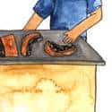 卖烧肉 selling roasted pork