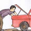 修理汽车 repairing car