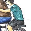 骑脚车载小孩 骑脚车载小孩 carrying children on bicycle