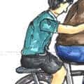 骑脚车载人 carry people with bicycle