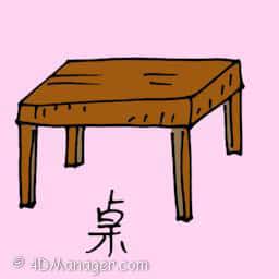 桌 wooden desk