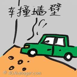 车撞墙壁 car hits wall