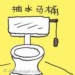 抽水马桶 flush toilet