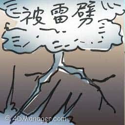 被雷劈 struck by lightning