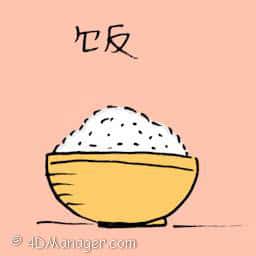 饭 cooked rice