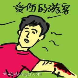 受伤的游客 injured tourist