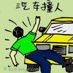 汽车撞人 knocked down by car