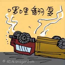 罗里翻复 overturned lorry