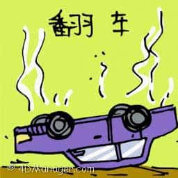 翻车 overturned car