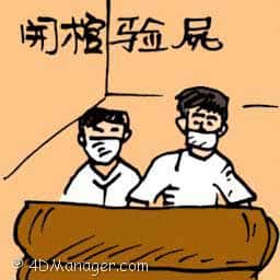 开棺验尸 post-mortem examination