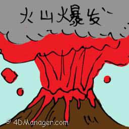 火山爆发 volcano eruption