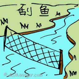 刮鱼 catching fish
