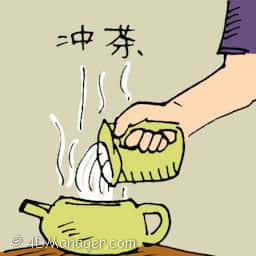 冲茶 making a pot of tea