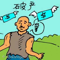 破产 bankrupt