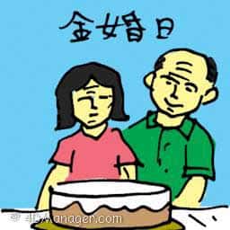 金婚日 fifty-year wedding anniversary