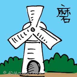 磨 wind mill 