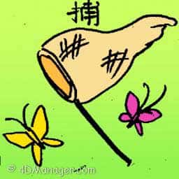 捕 catching butterfly