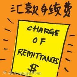 汇款手续费 charge of remittances