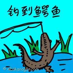 钓到鳄鱼 crocodile caught