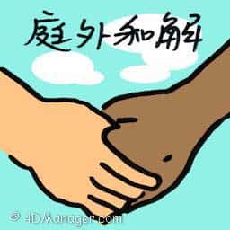庭外和解 out of court settlement